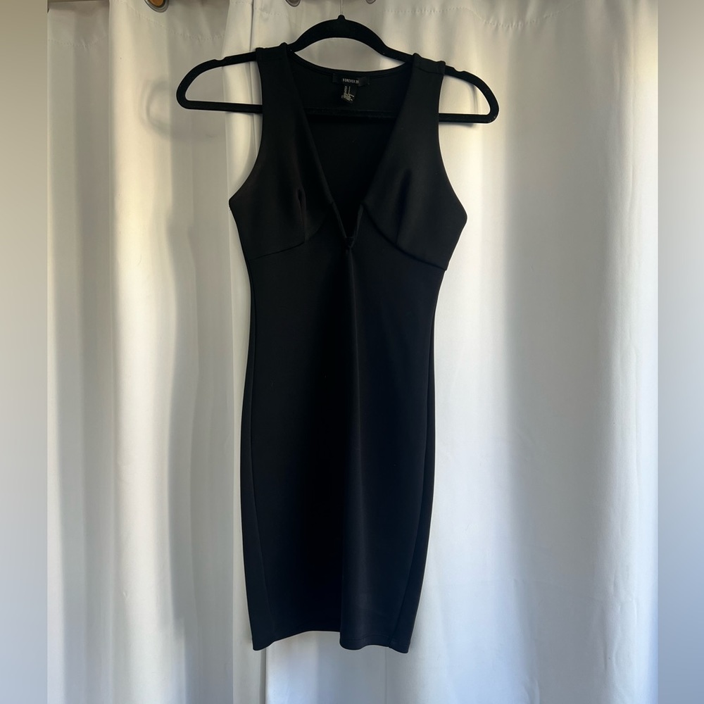 Deep-V mini dress